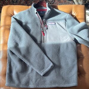Vineyard Vines Gray Fleece with Red Trim